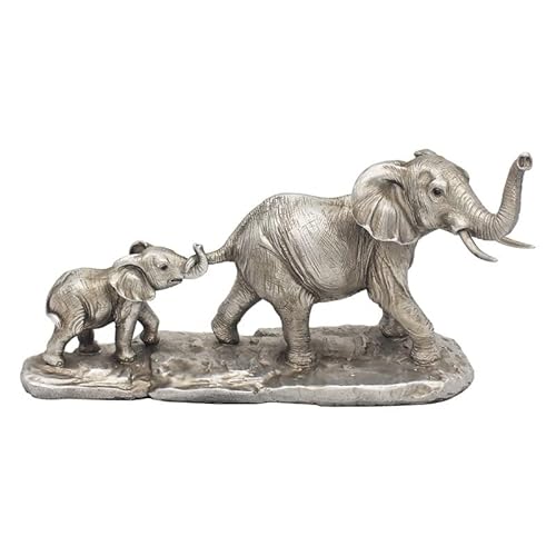 Lesser & Pavey Dekofigur Elefant und Kalb, silberfarben von The Leonardo Collection