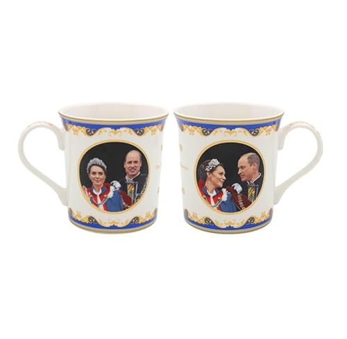 Lesser & Pavey HRH William & Kate Tasse, Keramik-Kaffeetassen für Zuhause oder Arbeit, Premium-Design-Tassen für alle Gelegenheiten, schöne Tassen für Tee, Kaffee und heiße Getränke, königliches Erbe von The Leonardo Collection