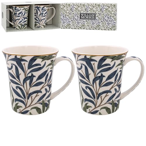 Lesser & Pavey Kaffeetassen aus Keramik, Willow Branch Design, 2 Stück, 500 ml, Zuhause von The Leonardo Collection