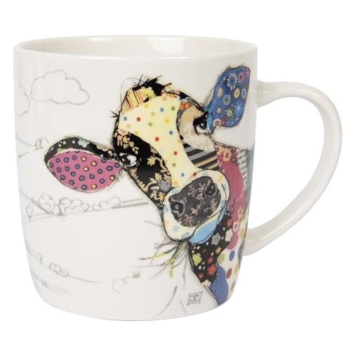 Lesser & Pavey Kaffeetasse im britischen Design, Keramik-Kaffeetassen für Zuhause oder Arbeit, große Tassen für heiße Getränke, Connie Cow Tee- und Kaffeetassen – Bug Art von The Leonardo Collection