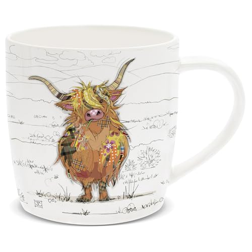 Lesser & Pavey Kaffeetasse im britischen Design, Keramik-Kaffeetassen für Zuhause oder Arbeit, große Tassen für heiße Getränke, Hamish Hiighland Kuh Tee- und Kaffeetassen – Bug Art von The Leonardo Collection