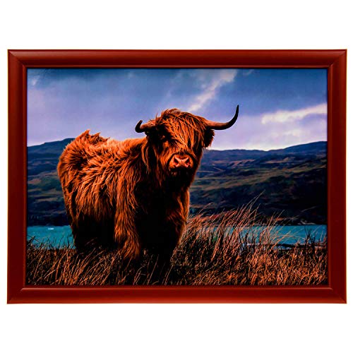 Lesser & Pavey Knietablett mit Highland-Kuh-Design, gepolstert, für Fernseher, Abendessen von The Leonardo Collection