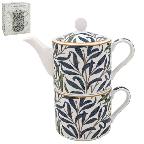 Lesser & Pavey Weidenzweig-Teekanne aus Keramik, Geschenk-Set mit Tasse und Teekanne für 1 Person, Geschenk für Mütter, Geburtstag oder Muttertag von The Leonardo Collection