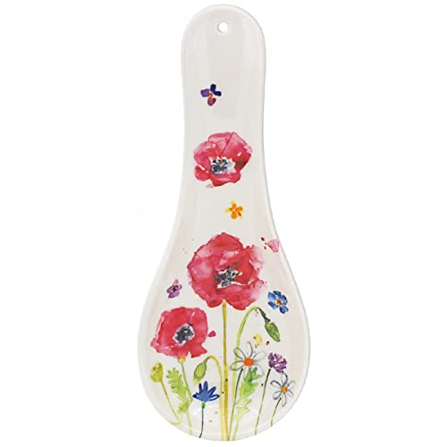 The Leonardo Collection Löffelablage mit Mohnfeld-Design aus Melamin, Weiß, 23.5cm*9cm*3cm The Leonardo Collection Löffelablage mit Mohnfeld-Design aus Melamin, Weiß, 23.5cm*9cm*3cm von The Leonardo Collection