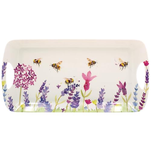 Mittelgroßes Tablett mit Lavendel und Bienen Mittelgroßes Tablett mit Lavendel und Bienen von The Leonardo Collection