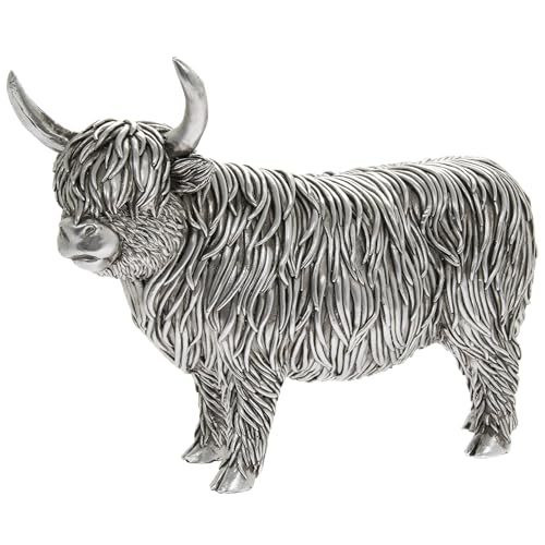 Reflections by Leonardo Silver Highland Cow 15cm von The Leonardo Collection