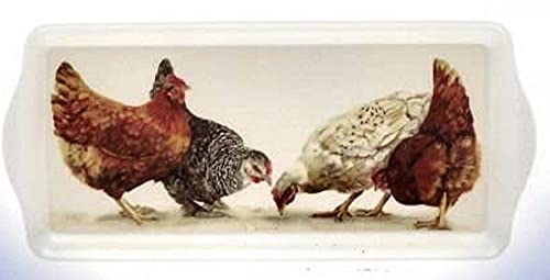 Sandwich-Tablett mit Bauernhof-Hühner-Motiv, Melamin von The Leonardo Collection