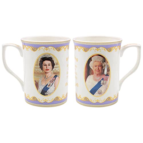 The Leonardo Collection Tasse mit Aufschrift Her Majesty The Queen, Elizabeth II, 10 cm, Weiß von The Leonardo Collection