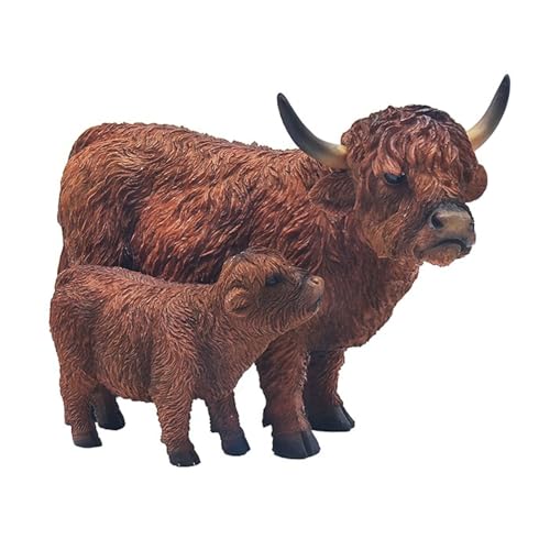 Lesser & Pavey Hochlandkuh mit Kalb als Geschenk, schöne Hochlandkuh Geschenke für Zuhause und Büro, aus der Leonardo-Kollektion, Tierornament-Serie LP72464 von Lesser & Pavey