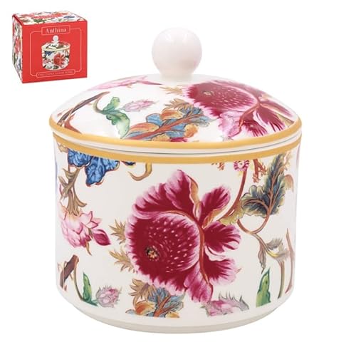 The Leonardo Collection Anthina Zuckerdose mit Deckel | Zuckerdose für alle Haushalte & Büros | Keramikschale mit Deckel für Zucker, Süßstoff oder andere Snacks von The Leonardo Collection