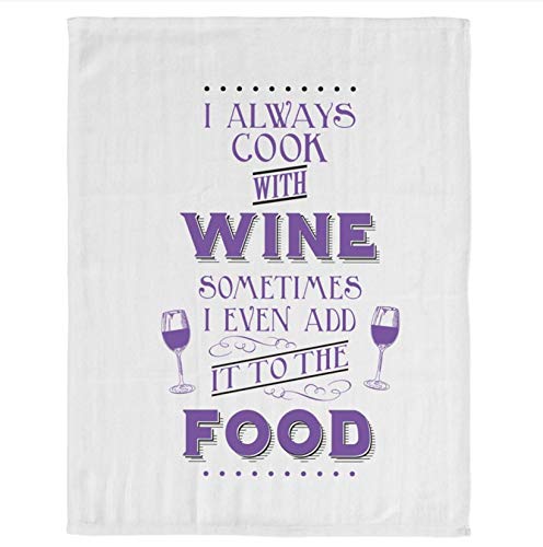 The Leonardo Collection Geschirrtuch mit Spruch "I Always Cook With Wine Sometimes I Even Add It To The Food" von The Leonardo Collection