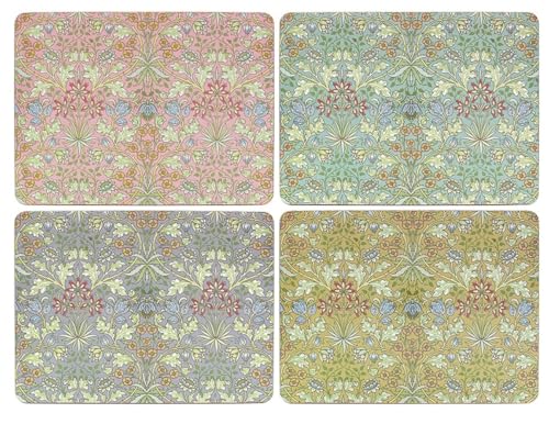 The Leonardo Collection Hyazinthen-Tischsets, 4er-Set, rutschfest, waschbar, für Esszimmer, entworfen von William Morris, 4 Bedruckte Designer-Tischsets von The Leonardo Collection