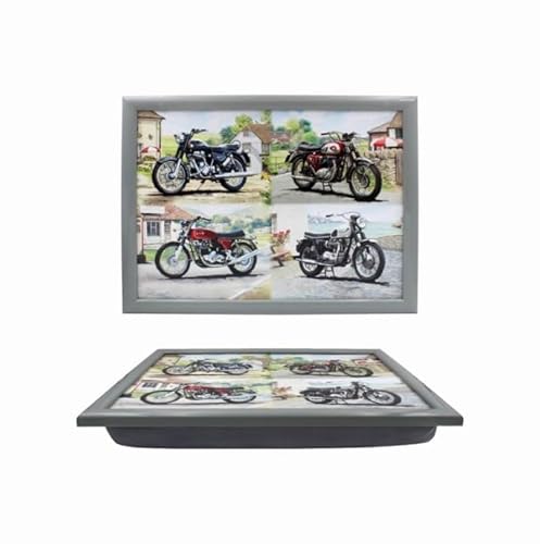 The Leonardo Collection Klassisches Knietablett für Motorrad, Sitzsack-Tablett mit gepolstertem Kissen, geeignet für Getränke, Lebensmittel, Frühstück und Laptop, schönes Design für Zuhause und Büro von The Leonardo Collection