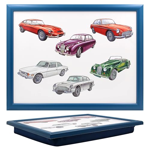 The Leonardo Collection Knietablett Cars mit Sitzsack zum Servieren von Gerichten | Schöne Knietabletts zum Essen auf dem Schoß zum Abendessen oder zum Atmen | neu gestaltete Lebensmitteltabletts für von The Leonardo Collection