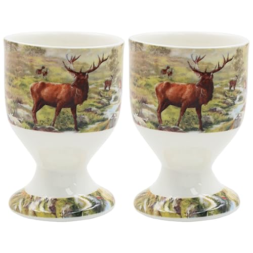 The Leonardo Collection Macneil Studios Eierbecher mit Hirsch-Illustration, rustikales Wildtier-Design, Bauernhaus-Stil, elegantes Frühstücksgeschirr The Leonardo Collection Macneil Studios Eierbecher mit Hirsch-Illustration, rustikales Wildtier-Design, Bauernhaus-Stil, elegantes Frühstücksgeschirr von The Leonardo Collection