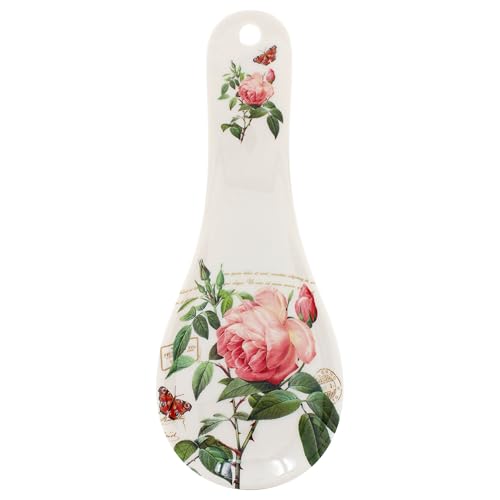 The Leonardo Collection Redoute Rose Löffelablage von Pierre-Joseph Redoute | Elegante Keramik-Löffelablage mit klassischem Blumendesign | Perfekt zum Kochen oder als Küchenaufsteller | zeitlos und The Leonardo Collection Redoute Rose Löffelablage von Pierre-Joseph Redoute | Elegante Keramik-Löffelablage mit klassischem Blumendesign | Perfekt zum Kochen oder als Küchenaufsteller | zeitlos und von The Leonardo Collection