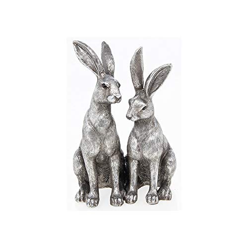 Reflections Silver Twin Hares Figurine by Leonardo von The Leonardo Collection