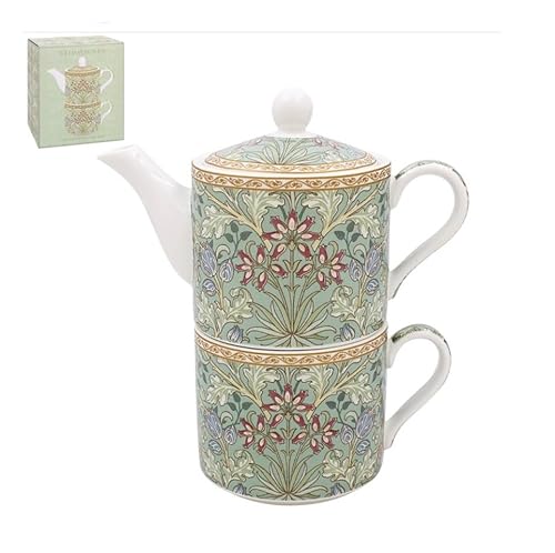 The Leonardo Collection William Morris Hyazinthe Tea for One | Lovely Design Tea Pot & Cup Set | Ceramic Tea Pot Gift Set | Beautiful Printed Tea Pot for Home & Office von The Leonardo Collection
