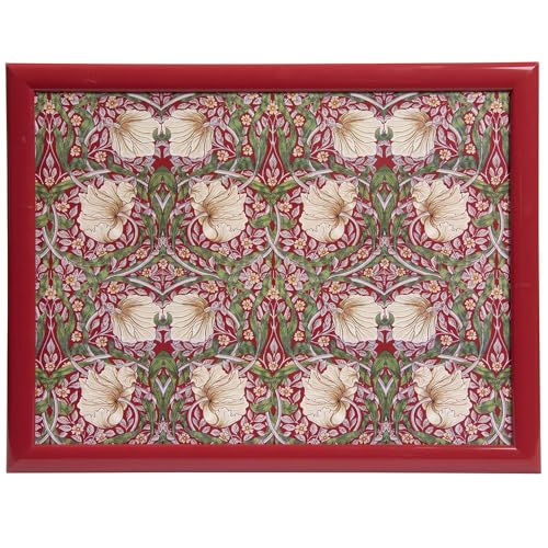 The Leonardo Collection William Morris Knietablett Pimpernel zum Servieren und Frühstück, Sitzsack-Knietabletts mit Kissen, langlebiges Lebensmitteltablett zum Essen auf dem Schoß, ideales Knietablett von The Leonardo Collection