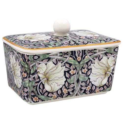 The Leonardo Collection William Morris Pimpernel Butterdosen für Küche und Zuhause, spülmaschinenfeste Butterdose mit Deckel, um Butter frisch zu halten, langlebige BPA-freie Butterdose zur von The Leonardo Collection