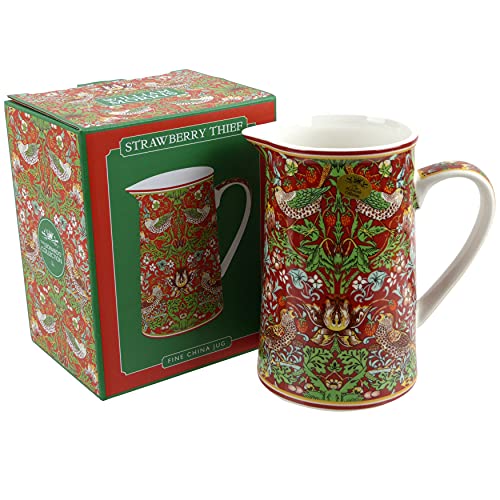William Morris Strawberry Thief Red Jug By Lesser & Pavey von The Leonardo Collection
