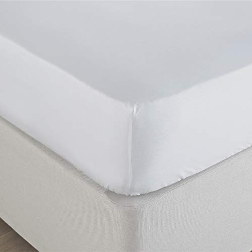 Die Linen Yard 250 Thread Count Spannbettuch, Weiß, Einzel von The Linen Yard