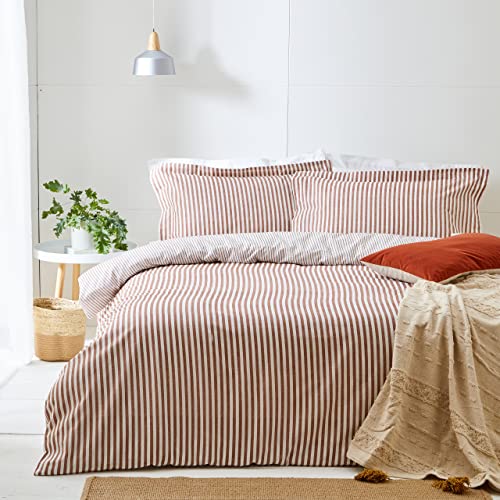 The Linen Yard Bettwäsche-Set Hebden, aus Baumwolle, gestreift, 200 x 200/50 x 75 cm von The Linen Yard