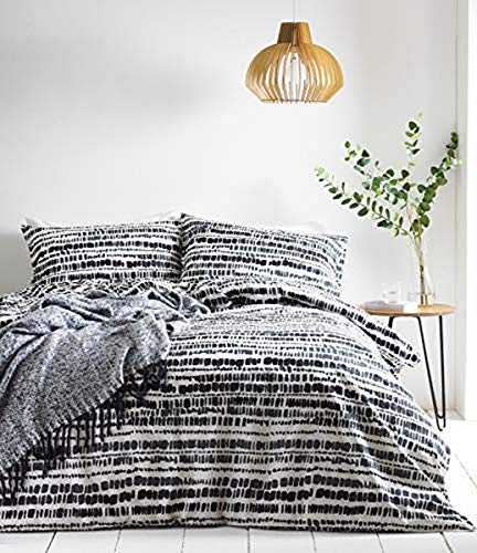 The Linen Yard Brushstroke SKS Duvet Set Ink, Tinte, Super King von The Linen Yard