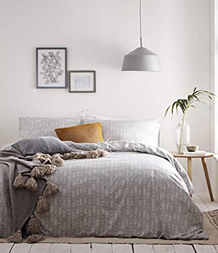 The Linen Yard Greenwich DB Duvet Set Grey, Grau, Double von The Linen Yard