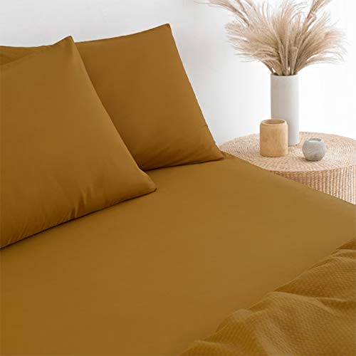 The Linen Yard Spannbetttuch, Fadenzahl 250, Fuchsrot, King-Size-Bett von The Linen Yard