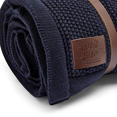 The Little Green Sheep Babydecke, Bio-Strick-Fleece, Midnight von The Little Green Sheep