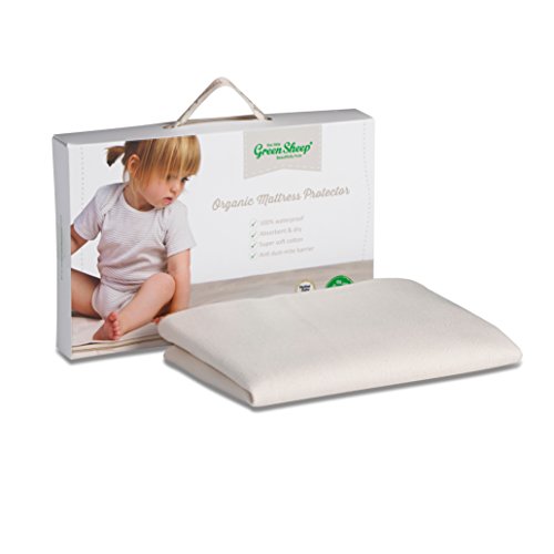 The Little Green Sheep SnuzPod³ Wasserdichter Bio-Matratzenschoner, 100% Baumwolle, flach, geräuschlos, Bettlaken-Topper, für Babys & Kinder - 44 x 80 cm (Naturweiß) von The Little Green Sheep