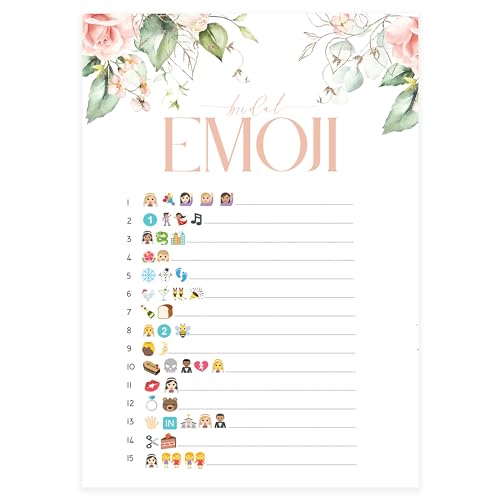 HPGPIM-EMOJ10 Junggesellinnenabschied Spiele Boho Rose Floral Emoji Design Junggesellinnenabschied Zubehör von The Little Party Company