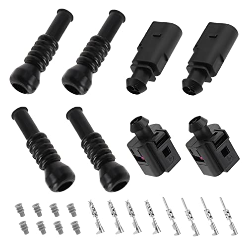 The Lord of The Tools 2 Sets 2-poliger männlicher Buchsenstecker mit Klemmen und Dichtungen, Sensor-Stecker-Set, 1J0973702 1J0973802 6N0906102, wasserdichtes Reparaturset von The Lord of the Tools