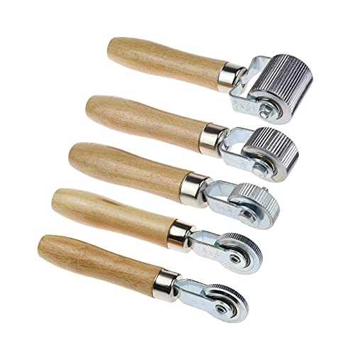 The Lord of The Tools 5 Stück Metall Auto Schalldämmung Rollrad Installation Werkzeuge Schalldichtes Zubehör mit Holzgriff für Breite 4 mm, 6 mm, 12 mm, 20 mm, 40 mm von The Lord of the Tools