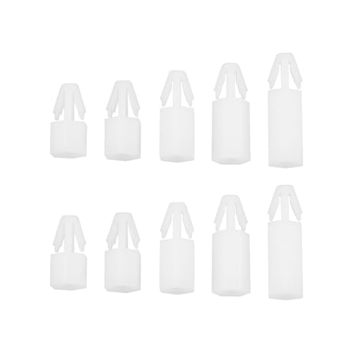 The Lord of the Tools 100 Stück M3 Nylon-Abstandshalter Zum Einstecken Feste Unterstützung für Leiterplatten für 1,0–2,0mm Dicke Leiterplatte. 4mm Loch Länge 5mm 6mm 8mm 10mm 12mm von The Lord of the Tools