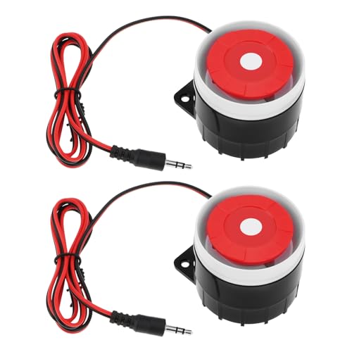 The Lord of the Tools 2 x DC 12 V 120 dB Innensirene mit Kabel, Mini-Sirene mit 3,5 mm Klinkenanschluss, kompatibel mit GSM-Alarm, Home Safe Alarm von The Lord of the Tools