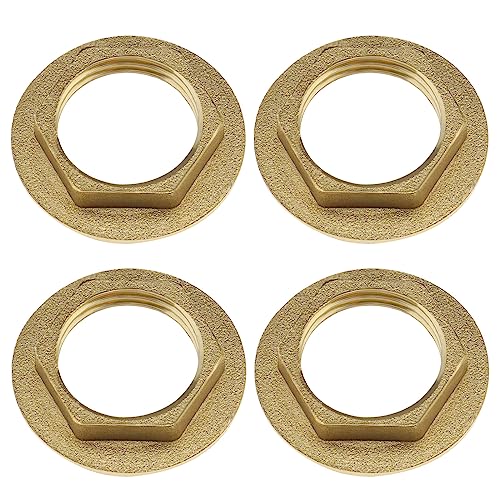 The Lord of the Tools 4 Stück 1/2 Zoll BSP Hintermutter Flansch Wasserhahn Messing Überwurfmutter für Waschtischarmaturen Badezimmer Armaturen Zubehör Material von The Lord of the Tools