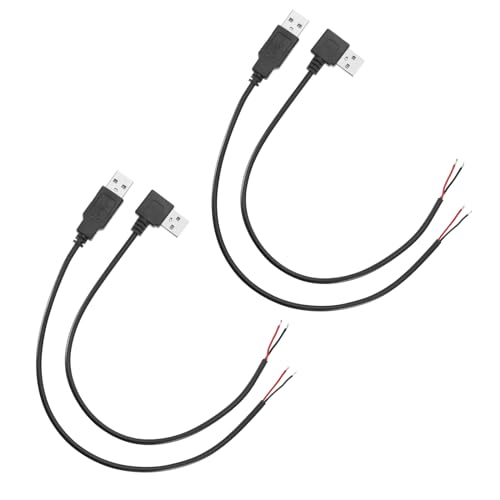 The Lord of the Tools 4 Stück USB 2.0-Kabel mit Offenem Ende 2-adriges USB-Stecker-offenes Kabel DIY-Reparatur-Anschluss Ladegerät-Kabel 2-adriger Blanker Stromdraht für LED-Licht-Lüfter von The Lord of the Tools