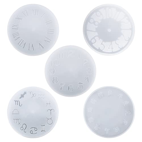 The Lord of the Tools 5 Stück Uhr Silikonformen Wanduhr Gießformen 5 Stile 12 Sternzeichen Hohle Arabische Ziffern Römische Ziffern 12 Konstellationen von The Lord of the Tools