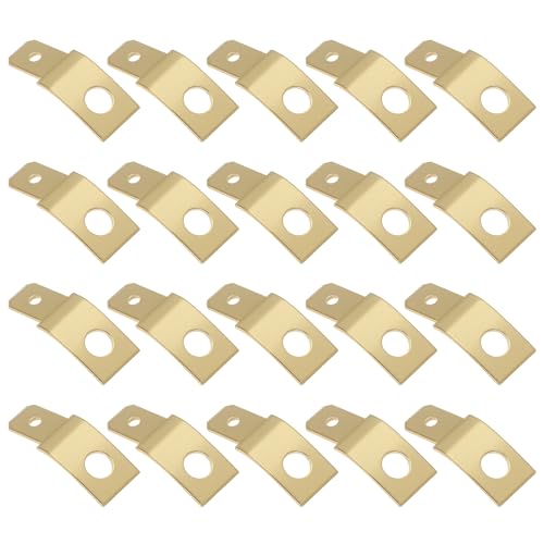 The Lord of the Tools 50 Stück 6,3 Mm M4-Flachstecker Messing Nicht Isoliert 135-Grad-Winkel Crimp-Anschlussklemmen Steckverbinder für Elektrische Verbindungen Bei Booten Autos (Gold) von The Lord of the Tools