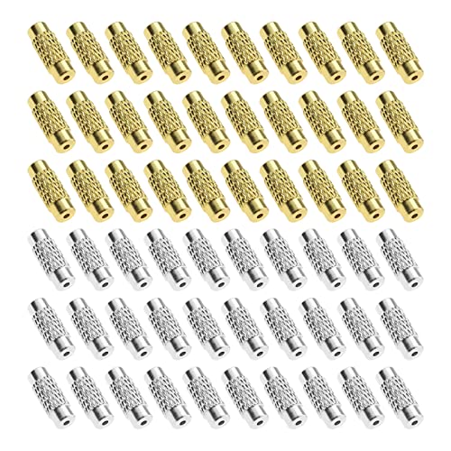 The Lord of the Tools 60 Stück Schmuck Schraubverschlüsse Endkappen aus Messing 1mm Loch Rohr Verschluss Schnur Endkappen 11 x 3,5 mm für DIY Armbänder Halsketten Schmuckherstellung Gold und Silber von The Lord of the Tools