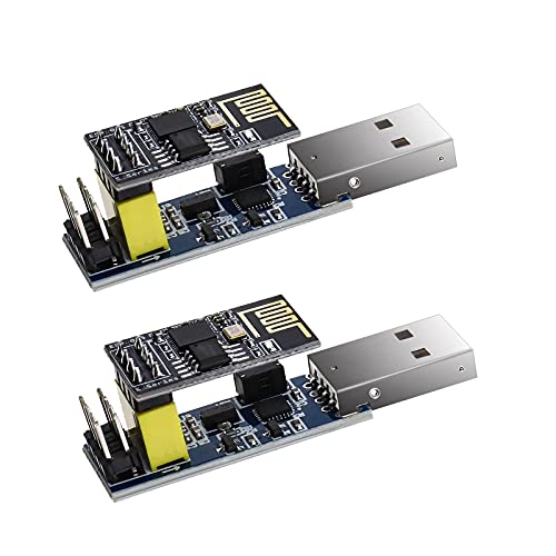 The Lord of the Tools 2 Stck Modularkarte ESP8266 ESP-01 ESP01S WiFi Transmitter-Empfnger Wireless Serie Adapter-Set Konverter Chip USB CH340C von The Lord of the Tools
