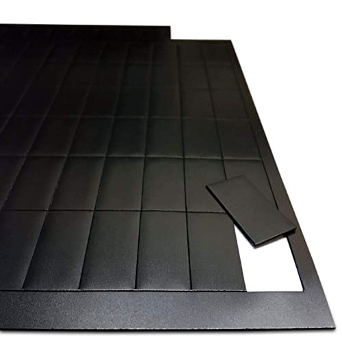 The Magnet Shop Selbstklebende Magnete zum Basteln, kleine Magnetstreifen mit leicht abziehbarer Aufkleberrückseite, klebrige Magnetformen (Schwarz, 30 x 15 mm Rechtecke [1,5 mm dick, 54 Stück]) von The Magnet Shop