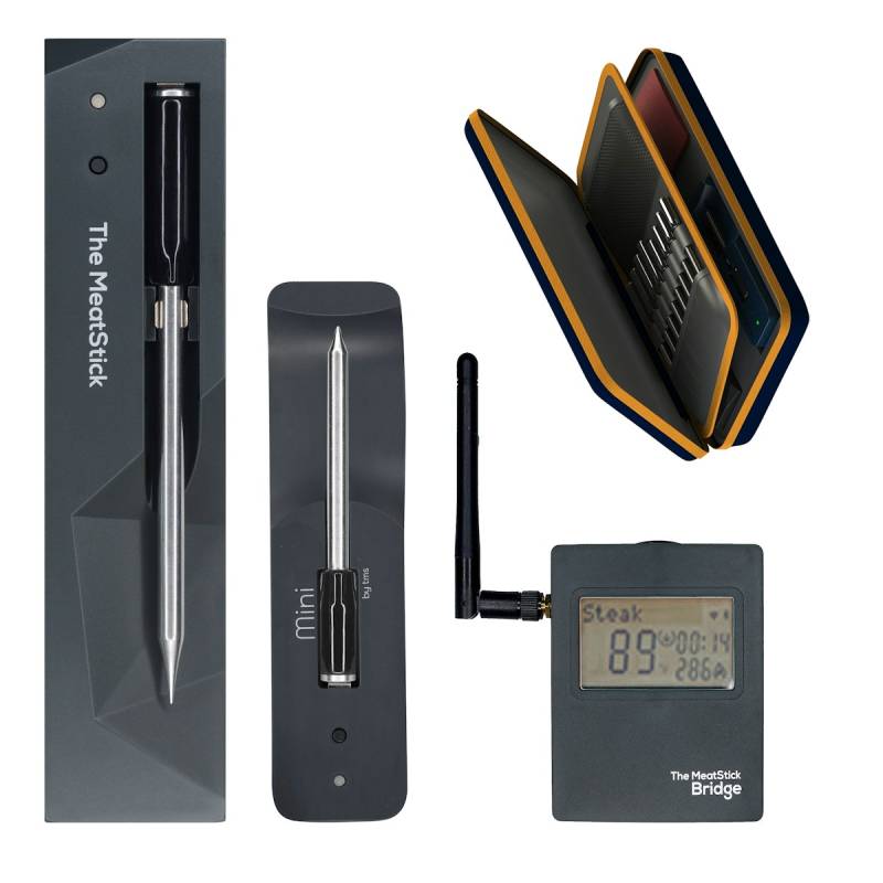 The MeatStick WiFi Combo Set - 2 Fleischthermometer mit Ladegerät, Bridge, Tasche von The MeatStick