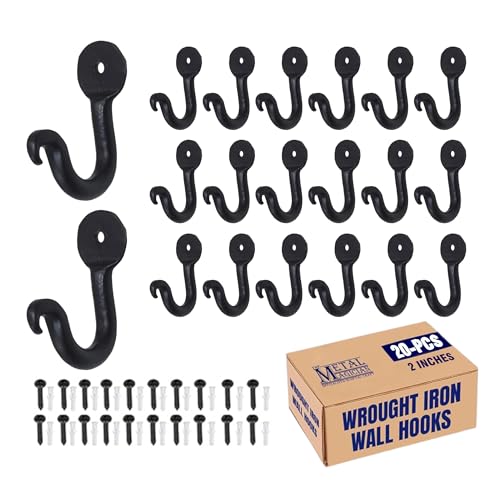 The Metal Magician 20 Stück Große Penny Einzelmantelhaken 5,1 cm Eisen Schmied Schlüsselhalter Handtuch, Handtaschen, Hut hängen Perfekt für Badezimmer, Küche, Wohnzimmer von The Metal Magician