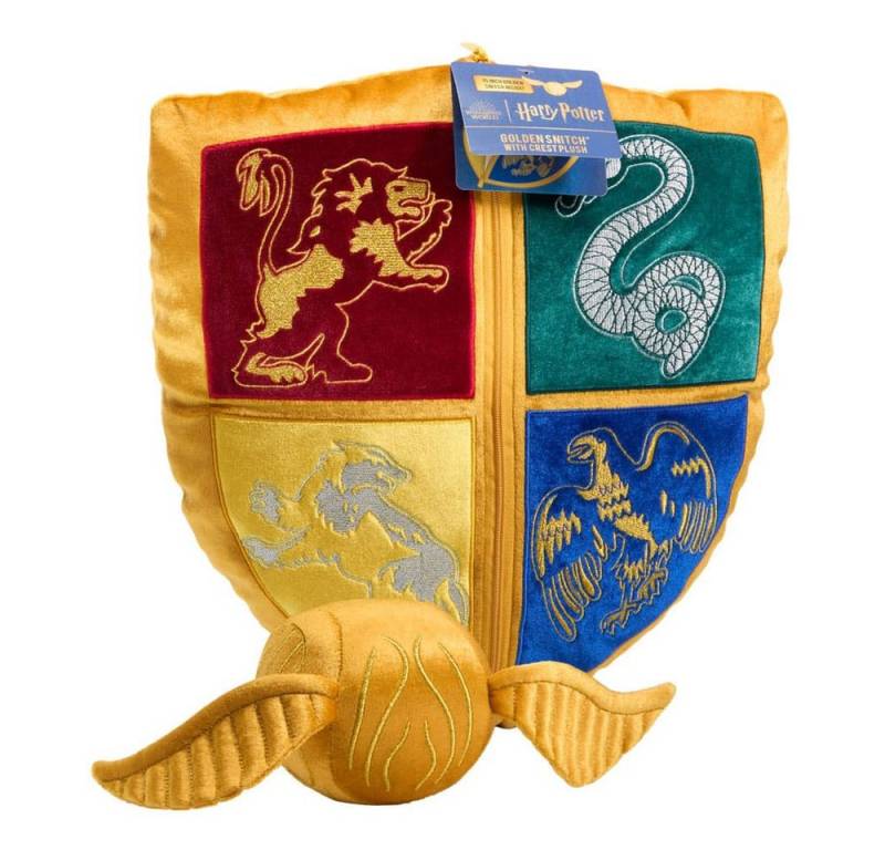 The Noble Collection Dekokissen Harry Potter Kissen mit Plüschfigur Quidditch Wappen Goldener Schnatz von The Noble Collection