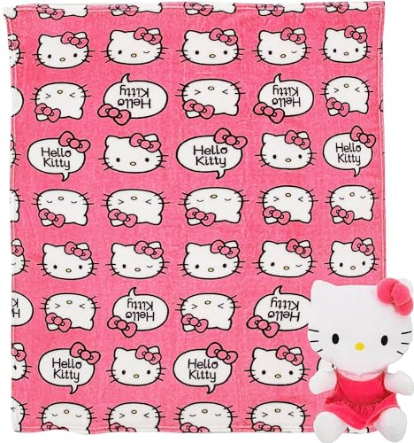 Northwest Character Hugger Kissen & Silk Touch Überwurfdecke Set, 101,6 x 127 cm, Hello Kitty – Pink Pride von Northwest
