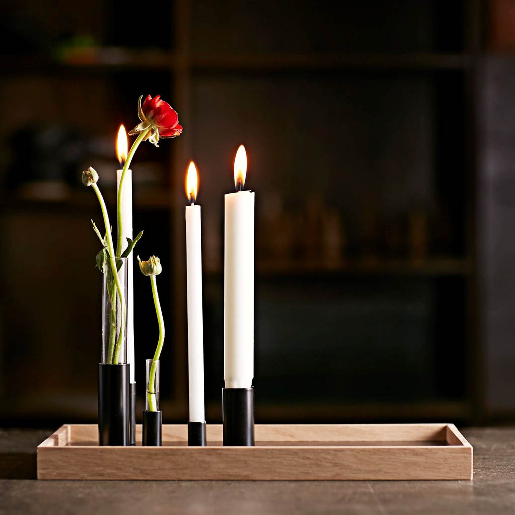 The Oak Men - Candle Tray - Holzablett mit 4 magnetische Kerzenhalter von The Oak Men