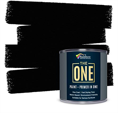 Farbe für verschiedene Oberflächen von The One Paint - Keine Grundierung oder Vorlackierungen erforderlich, 1 Liter, schwarz von THE ONE